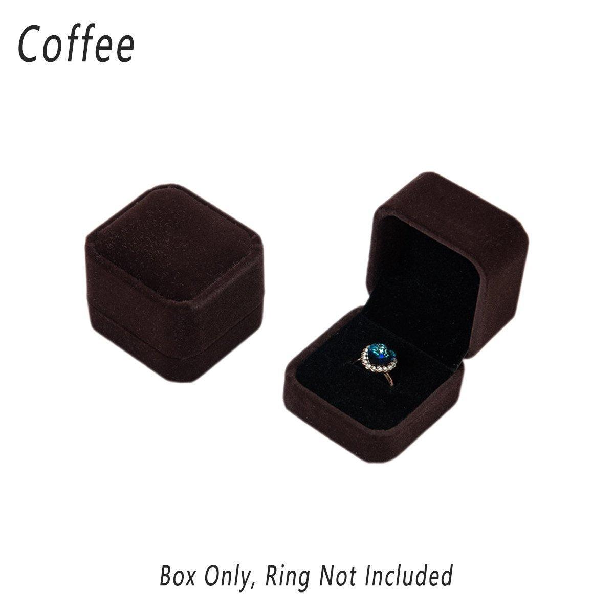 10X Flannel Ring Jewelry Earring Ring Jewelry Boxes Exquisite Gift Organizer - Apricot