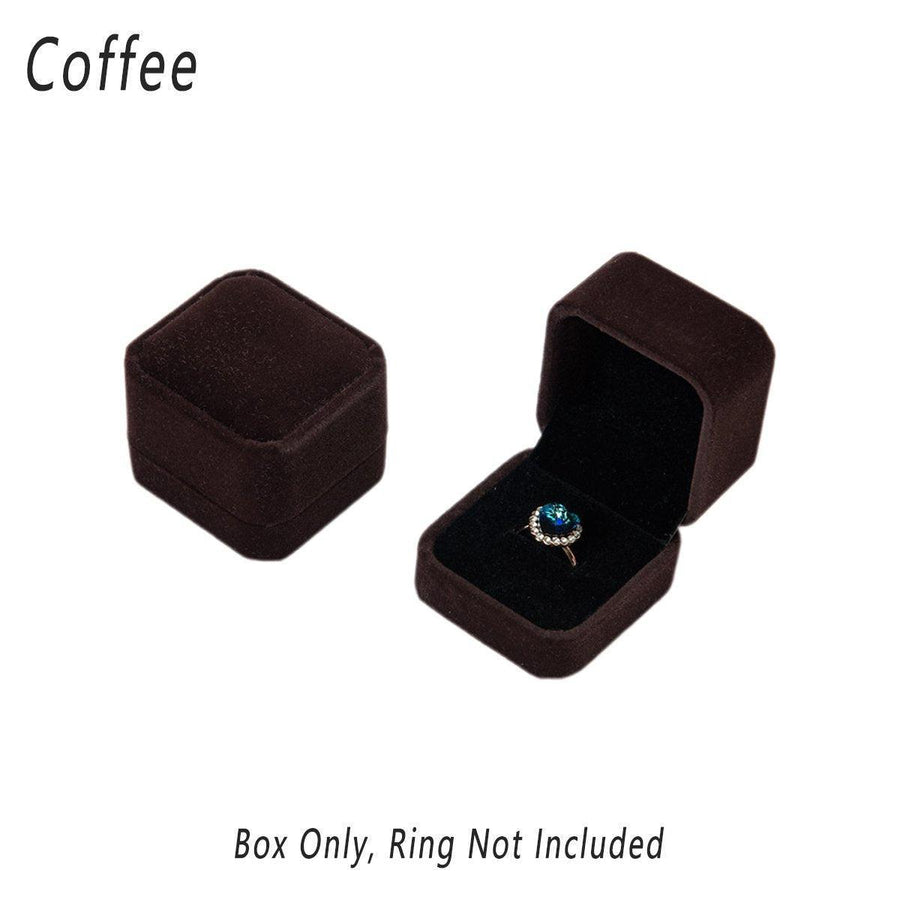 10X Flannel Ring Jewelry Earring Ring Jewelry Boxes Exquisite Gift Organizer - Apricot