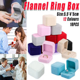 10X Flannel Ring Jewelry Earring Ring Jewelry Boxes Exquisite Gift Organizer - Pink Grey