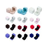 10X Flannel Ring Jewelry Earring Ring Jewelry Boxes Exquisite Gift Organizer - Pink Grey - Front View