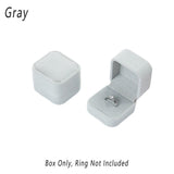 10X Flannel Ring Jewelry Earring Ring Jewelry Boxes Exquisite Gift Organizer - Pink Grey - Close-Up Angle