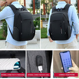 Men Business Bag Laptop Multi Functional Computer Bag Large Capacity Backpack - Top-Down View