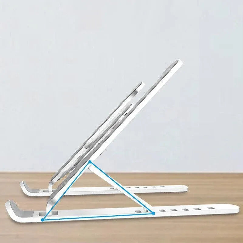 Adjustable Folding Laptop Stand for Desk Portable Tablet Holder Riser Bracket - Black