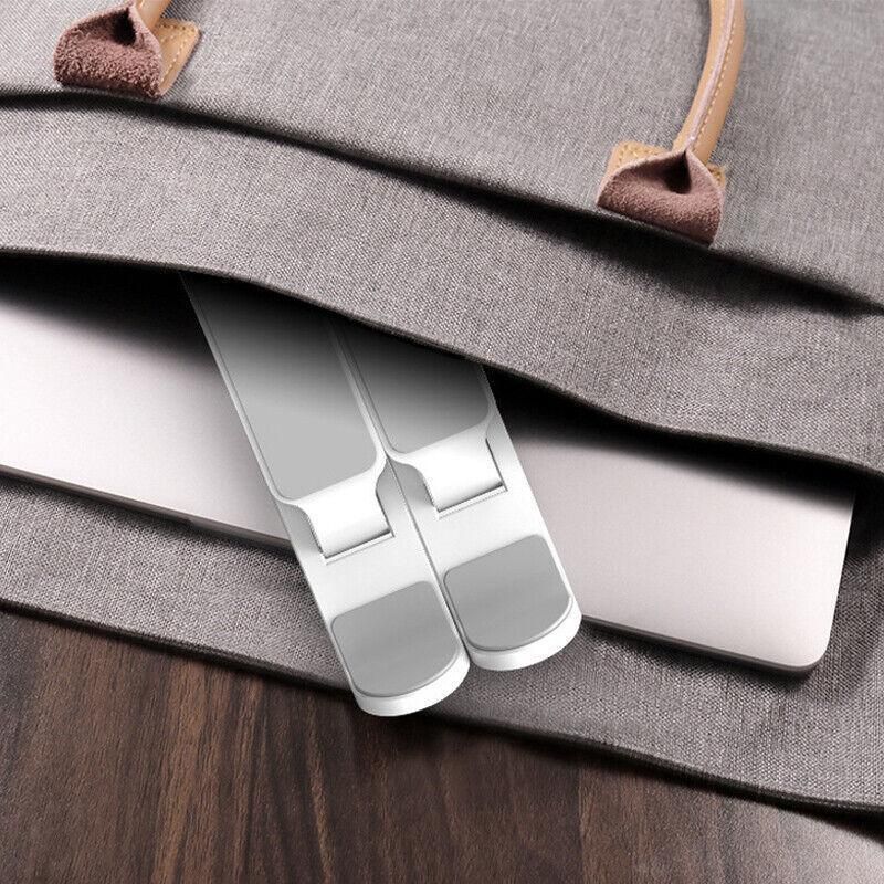 Adjustable Folding Laptop Stand for Desk Portable Tablet Holder Riser Bracket - White