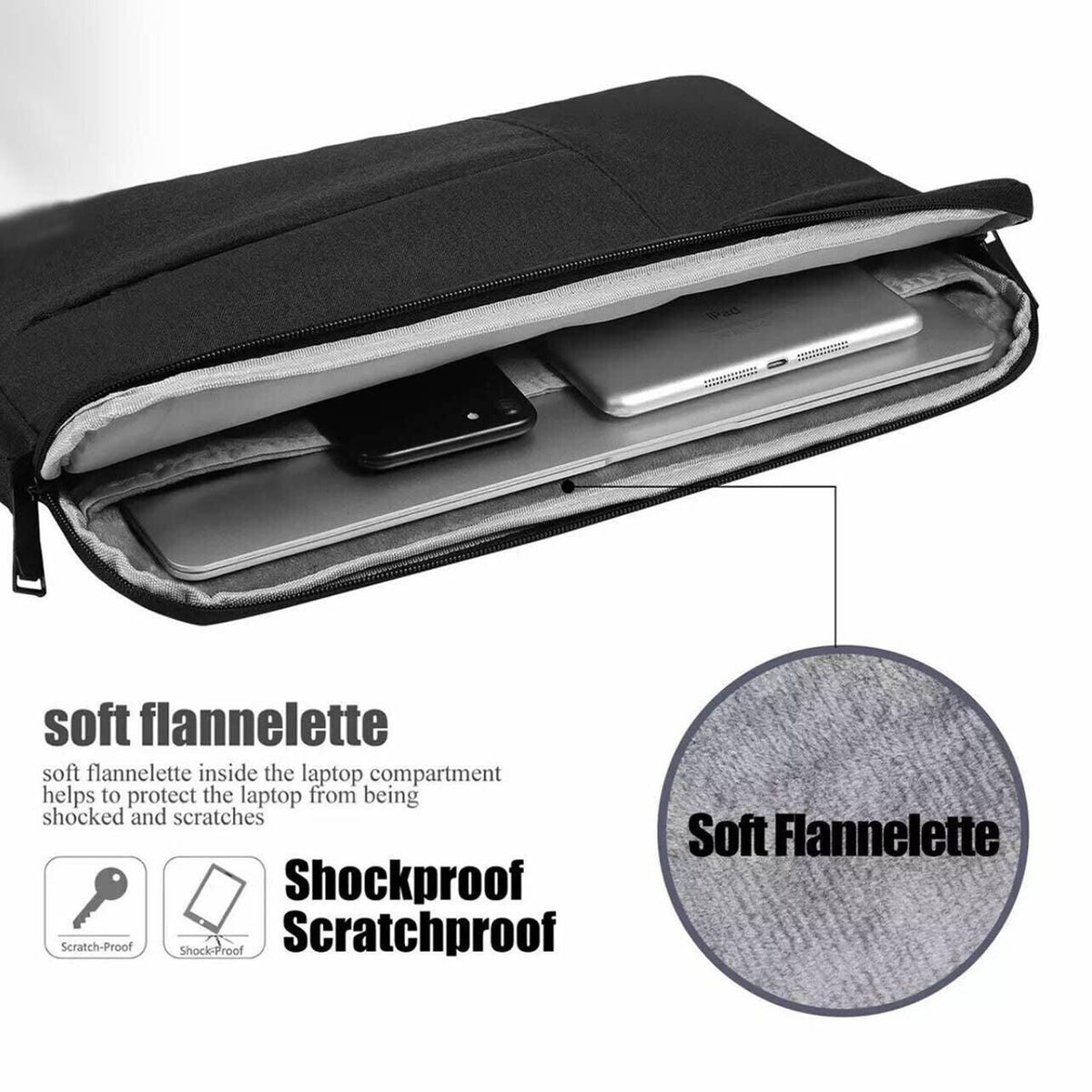Laptop Sleeve Travel Bag Carry Case For Macbook Air Pro 15.6inch - Navy