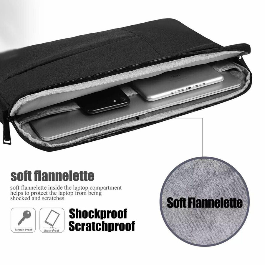 Laptop Sleeve Travel Bag Carry Case For Macbook Air Pro 15.6inch - Light Grey