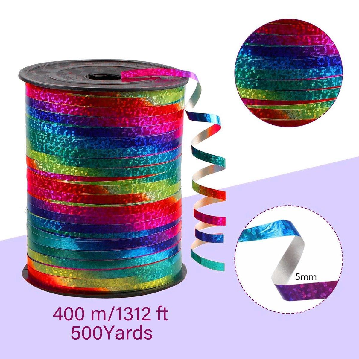 400m Glitter Laser Ribbon for Balloons Birthday Party Banners Pull String Tie