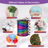 400m Glitter Laser Ribbon for Balloons Birthday Party Banners Pull String Tie - Top-Down View