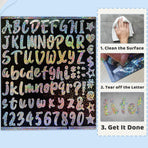 10pcs DIY Laser Alphanumeric Stickers Colourful Flash Labels Craft Decoration
