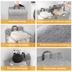 Foldable Laundry Basket Wall Mounted Clothes Storage Basket Household Organizer - Beige