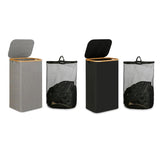 Bathroom Laundry Basket Large Clothes Hamper Dirty Laundry Storage Organizer - Black - Front View