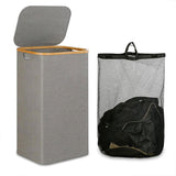 Bathroom Laundry Basket Large Clothes Hamper Dirty Laundry Storage Organizer - Black - Close-Up Angle
