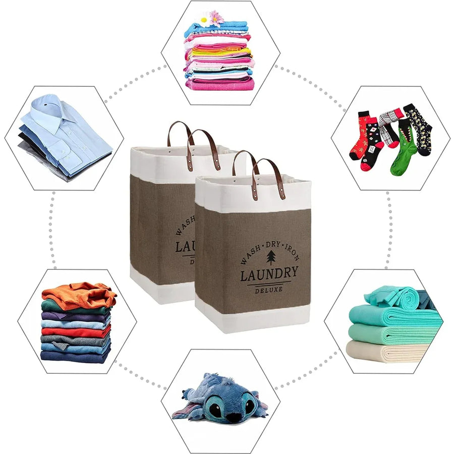 Large Capacity Foldable Clothes Storage Basket Durable Space-Saving Easy To Use