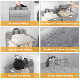 Foldable Laundry Basket Wall Mounted Clothes Storage Basket Household Organizer - Grey - 45-Degree Angle