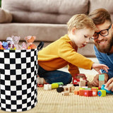 Foldable Laundry Basket Dirty Clothes Hamper Toy Storage Organizer Storage Bin - Black And White Chess - Extra Image