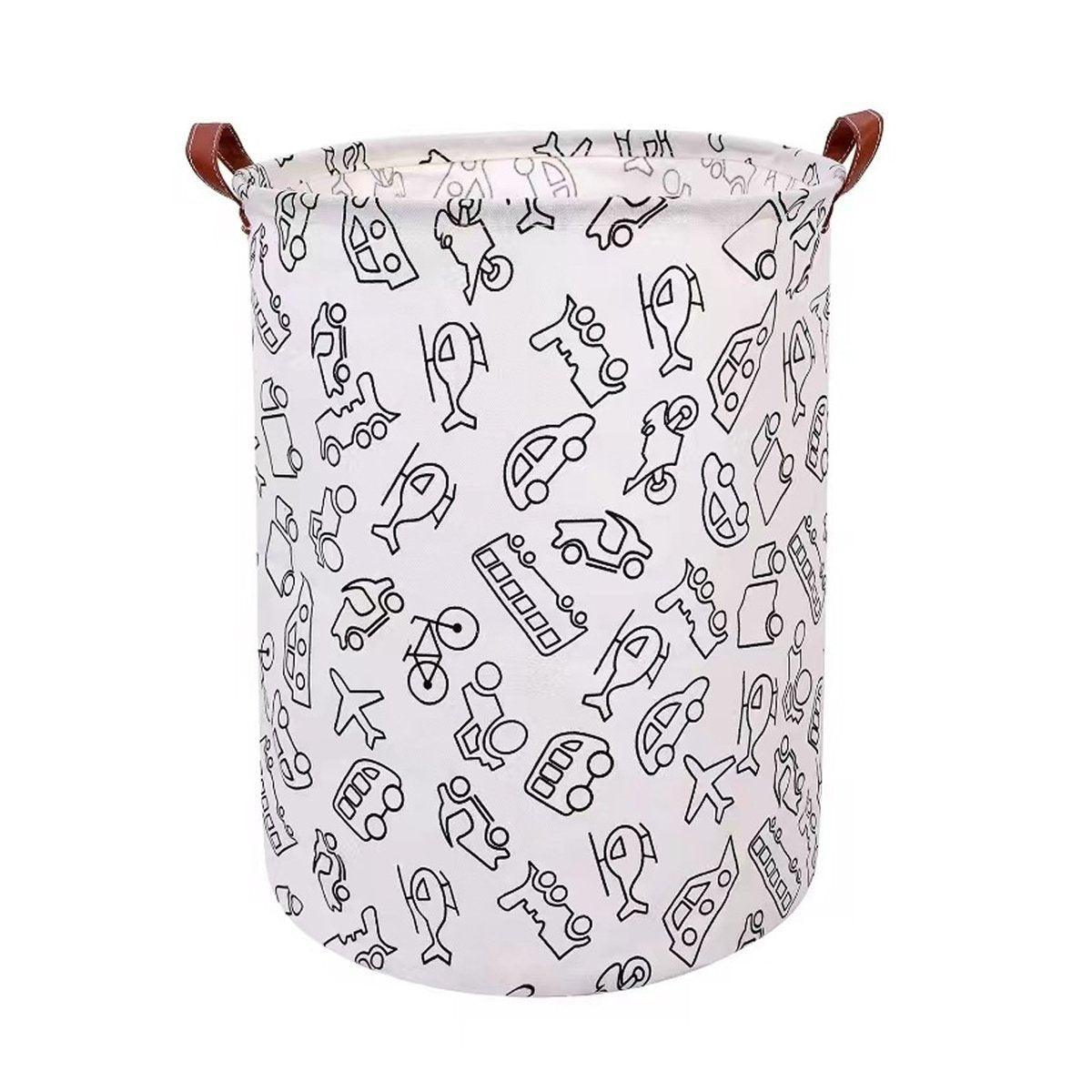 Foldable Laundry Basket Dirty Clothes Hamper Toy Storage Organizer Storage Bin - Black And White Chess