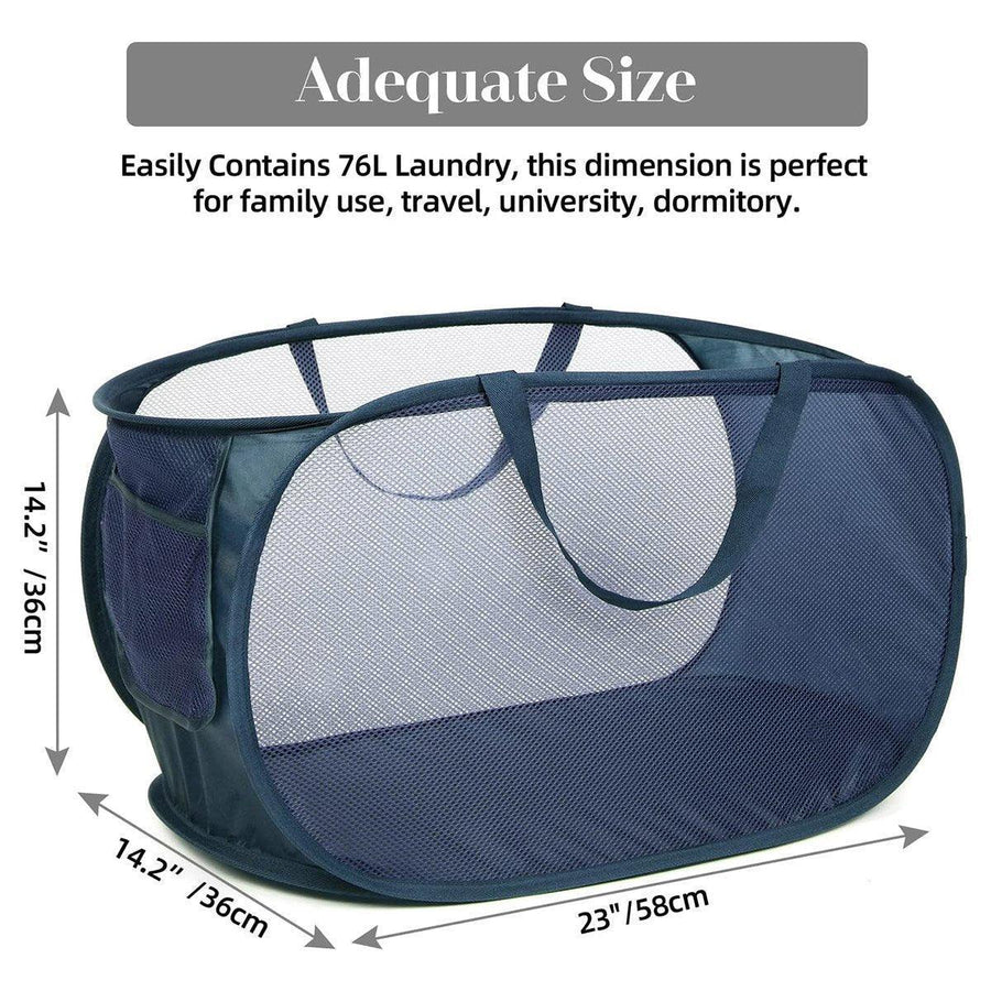 Large Folding Laundry Basket Collapsible Storage Organizer Dirty Clothes Hamper - Pink