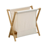 Wooden Collapsible Laundry Basket Dirty Clothes Storage Household Organizer - Beige-S - Extra Image