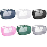 Large Folding Laundry Basket Collapsible Storage Organizer Dirty Clothes Hamper - White - Front View