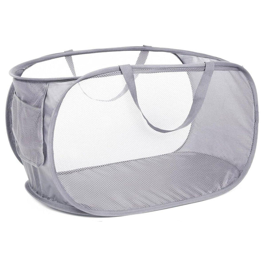 Large Folding Laundry Basket Collapsible Storage Organizer Dirty Clothes Hamper - White