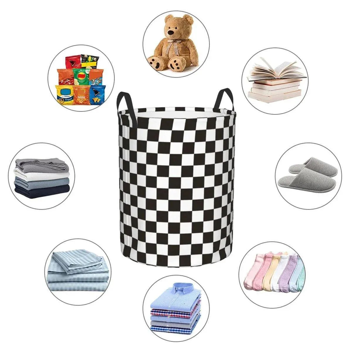Foldable Laundry Basket Dirty Clothes Hamper Toy Storage Organizer Storage Bin - English Letters