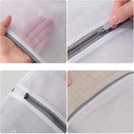5pcs Zipper Mesh Laundry Bags Set Clothes Washing Organiser for Delicates - Grey