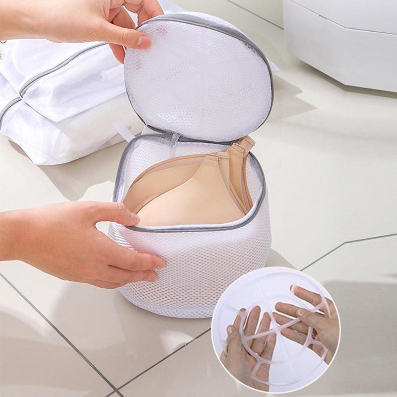 5pcs Zipper Mesh Laundry Bags Set Clothes Washing Organiser for Delicates - Grey