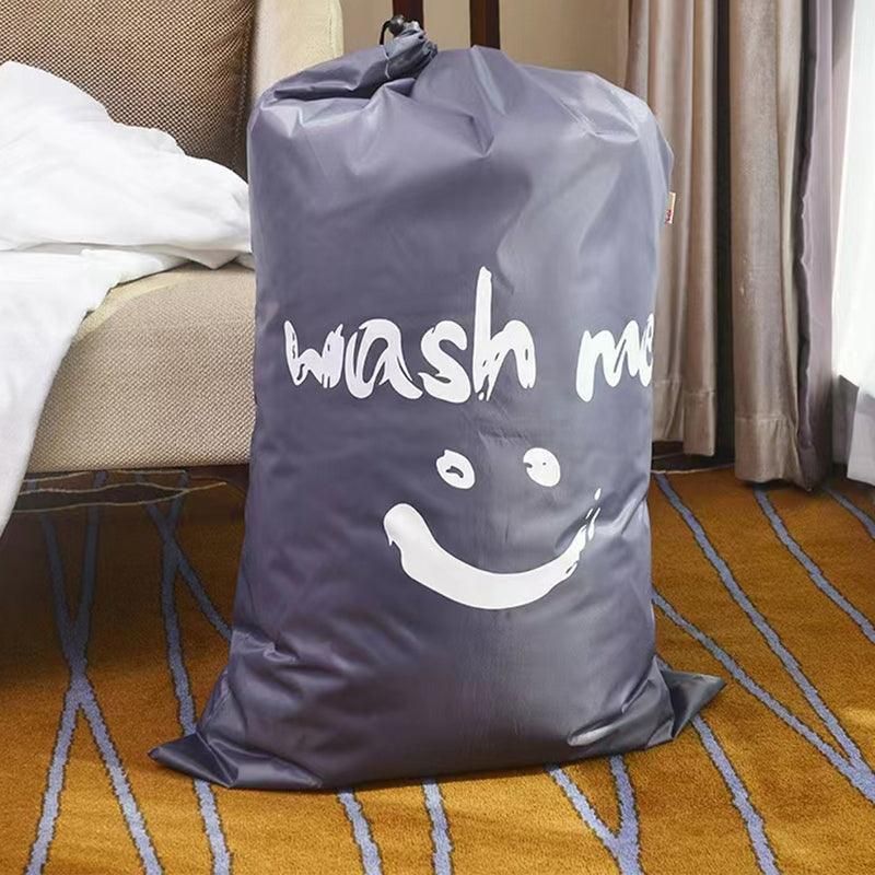 Laundry Bag Travel For Dirty Clothes Camping Drawstring Closure Washing Machines - Grey