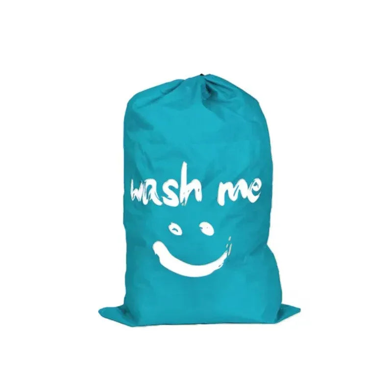 Laundry Bag Travel For Dirty Clothes Camping Drawstring Closure Washing Machines - Grey