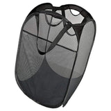 2PCS Foldable Mesh Laundry Hampers with Handles and Pocket for Clothes Storage