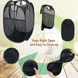 2PCS Foldable Mesh Laundry Hampers with Handles and Pocket for Clothes Storage - Extra Image