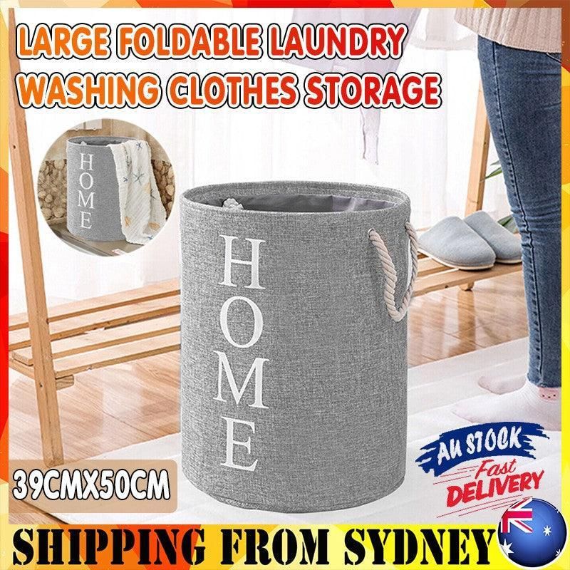 60L Large Foldable Laundry Washing Clothes Storage Hamper Basket Bin Organiser