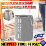 60L Large Foldable Laundry Washing Clothes Storage Hamper Basket Bin Organiser