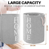 60L Large Foldable Laundry Washing Clothes Storage Hamper Basket Bin Organiser - Rear View