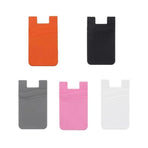 Silicone Phone Card Holder Double Layer Adhesive Wallet with 3M Backing - Grey