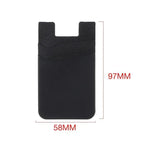 Silicone Phone Card Holder Double Layer Adhesive Wallet with 3M Backing - Grey