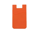Silicone Phone Card Holder Double Layer Adhesive Wallet with 3M Backing - Orange