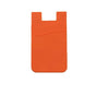 Silicone Phone Card Holder Double Layer Adhesive Wallet with 3M Backing - Orange