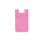 Silicone Phone Card Holder Double Layer Adhesive Wallet with 3M Backing - Pink