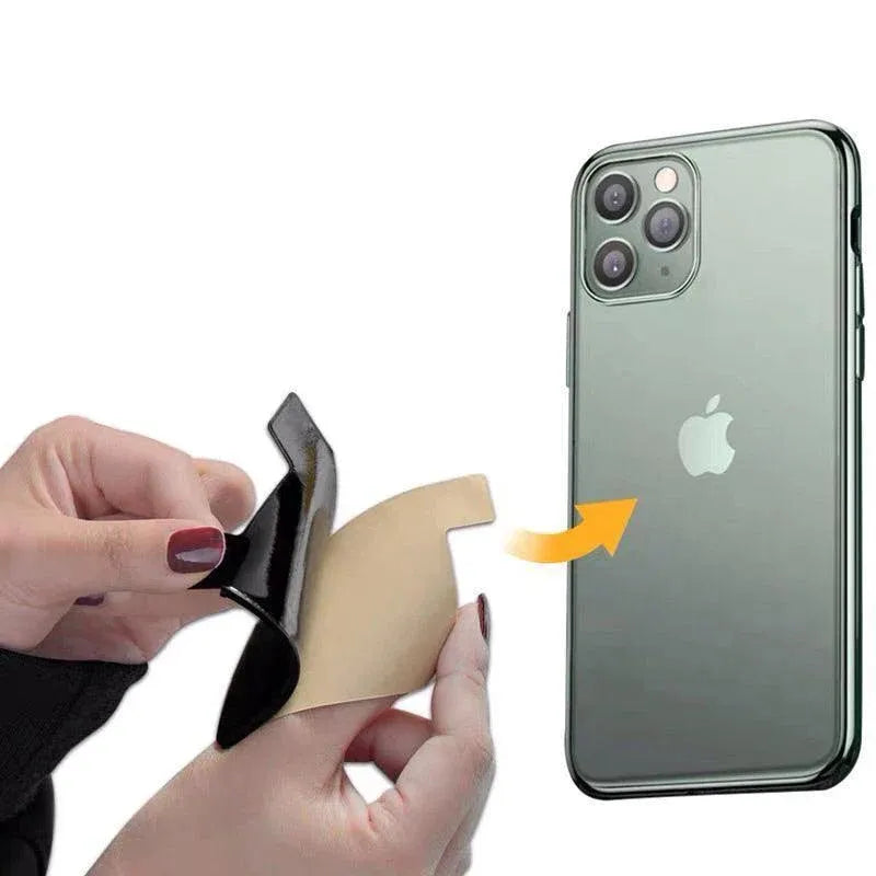 Silicone Phone Card Holder Double Layer Adhesive Wallet with 3M Backing - Purple