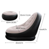 3pcs Inflatable Air Chair Seat Lazy Sofa Lounge Blow Up Ottoman Outdoor Couch - Side View