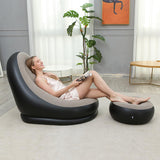 3pcs Inflatable Air Chair Seat Lazy Sofa Lounge Blow Up Ottoman Outdoor Couch - 45-Degree Angle