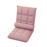Floor Lounge Sofa Bed Chair with Lumbar Pillow Folding Adjustable Cushion - Cyan - Rear View