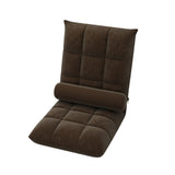 Floor Lounge Sofa Bed Chair with Lumbar Pillow Folding Adjustable Cushion - Pink - Low Angle