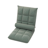 Floor Lounge Sofa Bed Chair with Lumbar Pillow Folding Adjustable Cushion - White - Close-Up Angle