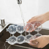 2X Large Ice Ball Maker Cube Tray Big Silicone Mold Sphere Whiskey Round Mould - Top-Down View