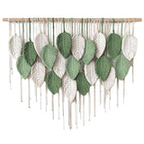 Cotton Rope Woven Leaves Tapestry Wall Hanging for Living Room Bedroom Decor - Front View