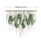 Cotton Rope Woven Leaves Tapestry Wall Hanging for Living Room Bedroom Decor - Side View