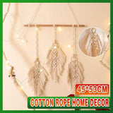 Leaf Shape Boho Handmade Macrame Wall Hanging Knitting Cotton Rope Home Decor