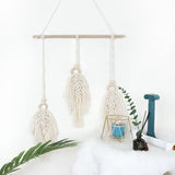 Leaf Shape Boho Handmade Macrame Wall Hanging Knitting Cotton Rope Home Decor